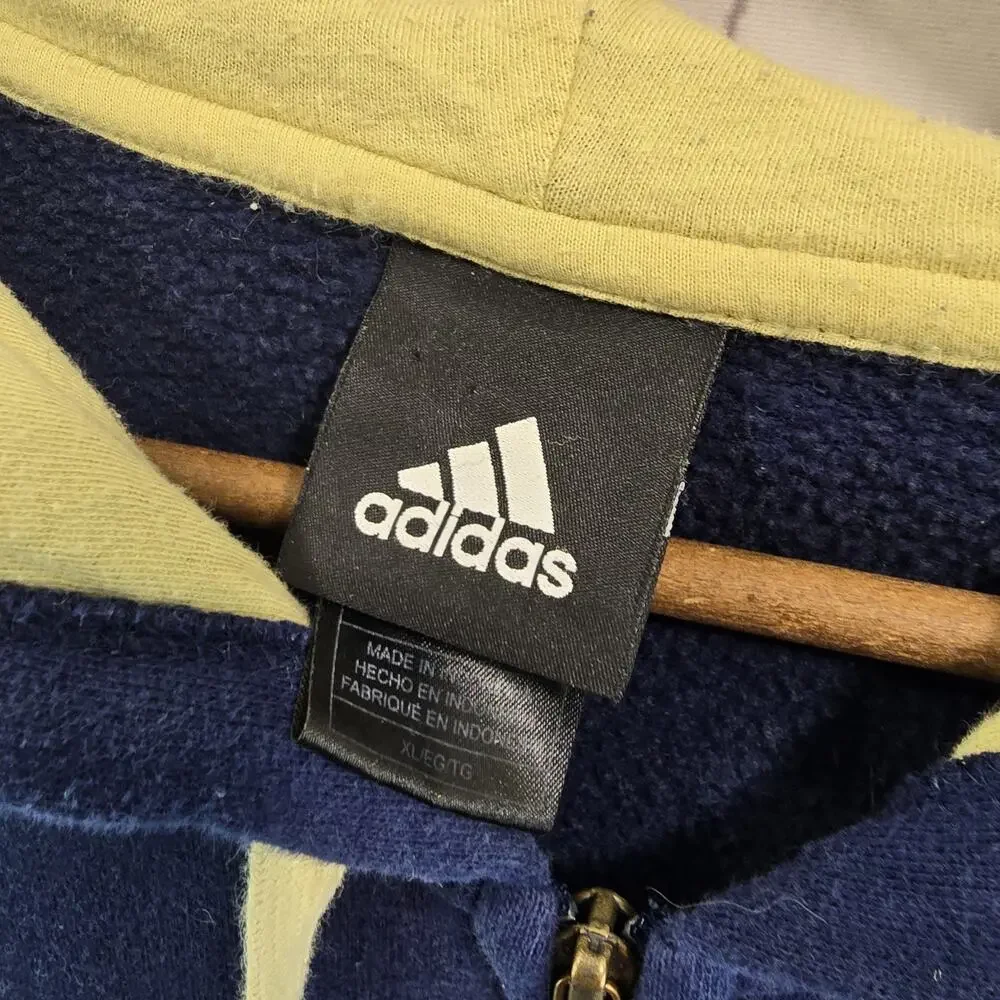 Notre Dame Hoodie Mens XL Blue Full Zip Fighting Irish College Adidas Jacket